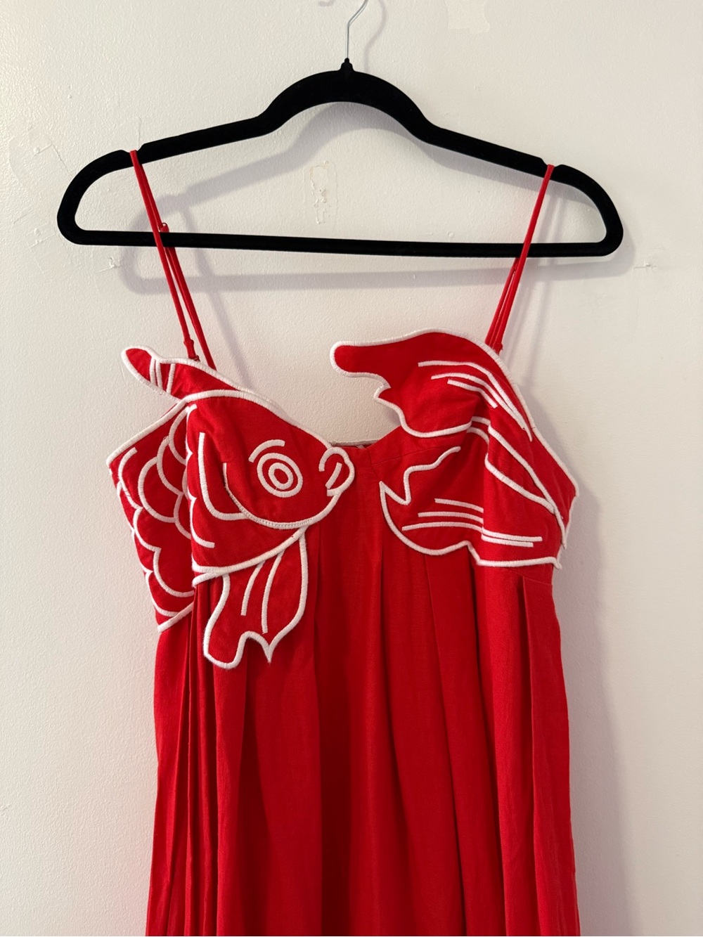 FARM Rio Red Maxi Dress with White Fish Detail - Picture 7 of 11